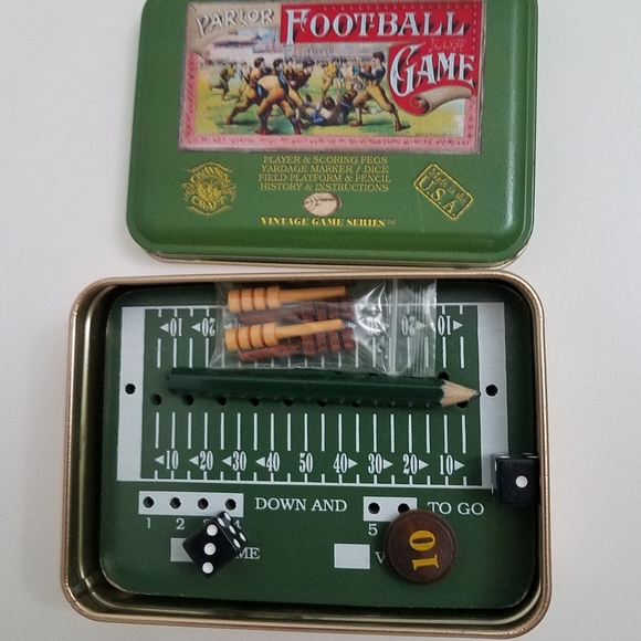 🌷2/$15 NEW Channel Craft Parlor Foot-Ball Vintage Game Tin - Picture 3 of 3